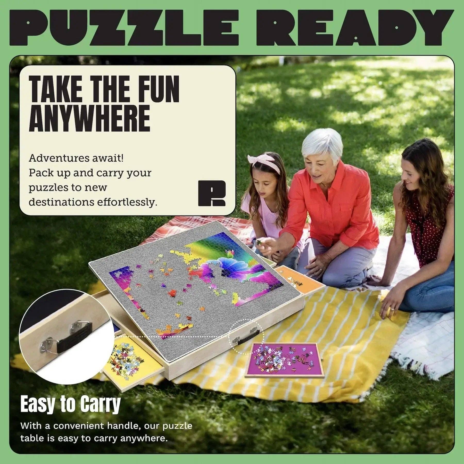 Puzzle Ready - Wholesale Puzzle - Adult - Puzzle Table – The Perfect Tilting Jigsaw Puzzle Table with Drawers and Cover8