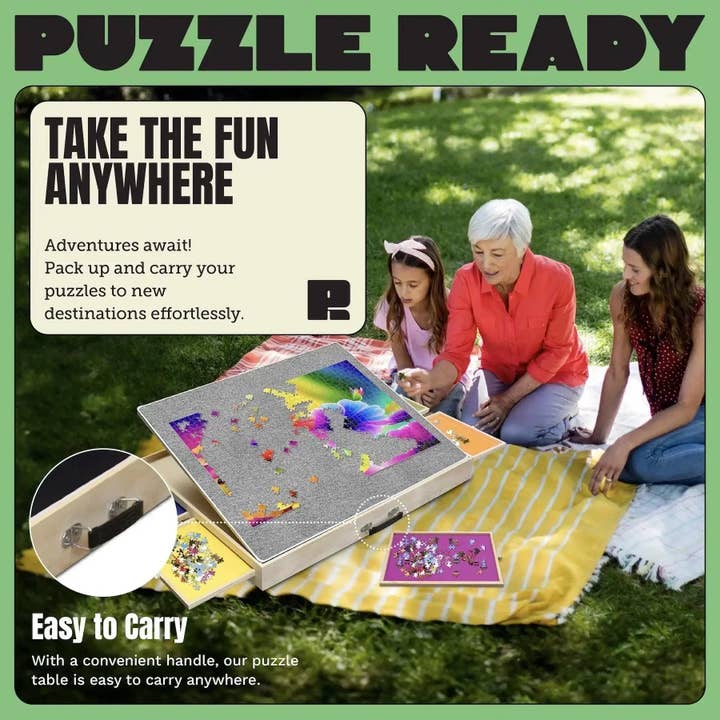 Puzzle Ready - Wholesale Puzzle - Adult - Puzzle Table – The Perfect Tilting Jigsaw Puzzle Table with Drawers and Cover8