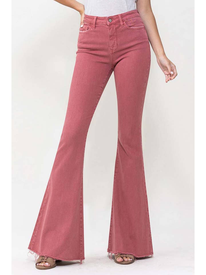MINERAL RED HIGH RISE SUPER FLARE JEANS V3084MR for wholesale on Faire