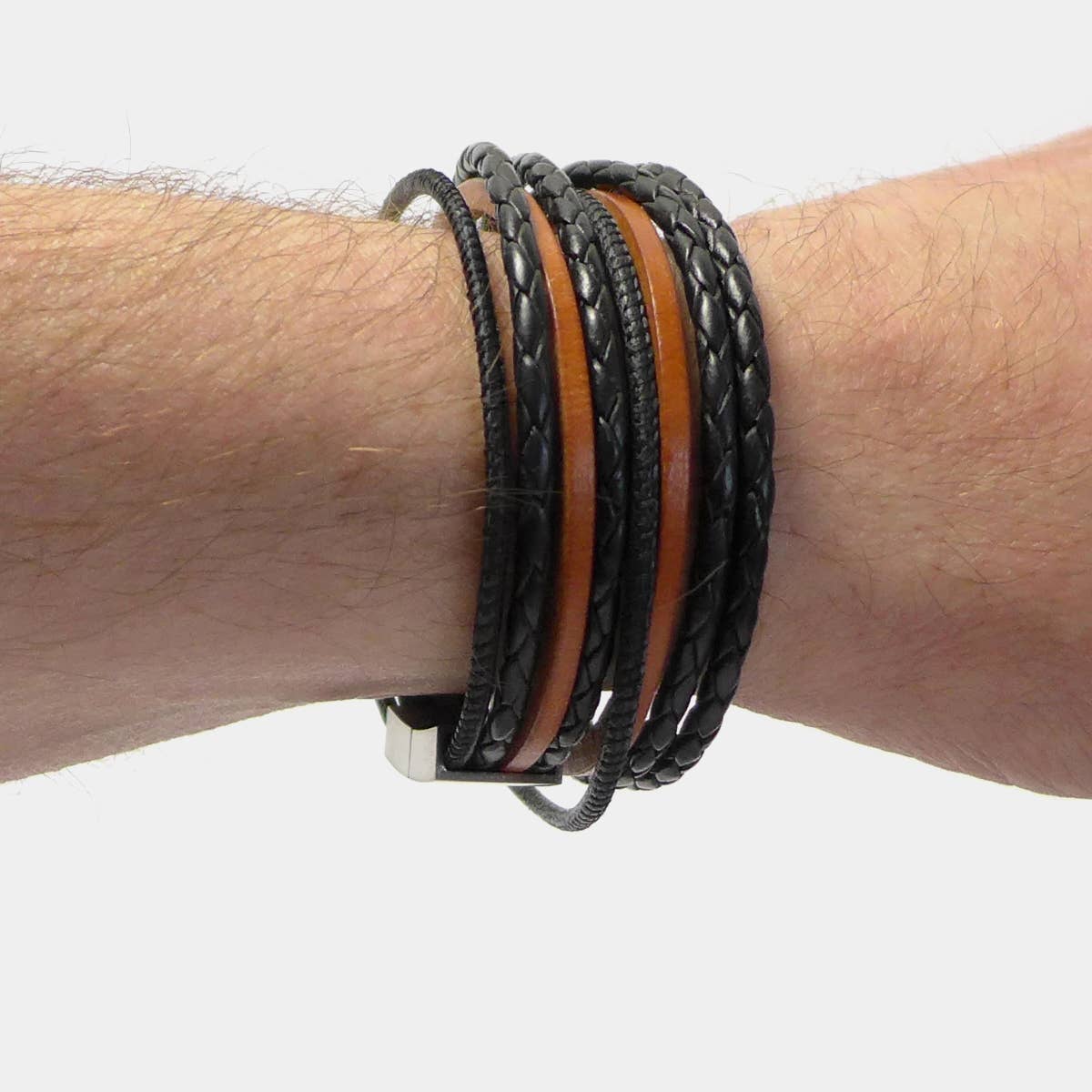 STARBEIT – wholesale Cuff bracelet – Men's bracelet Leather Star LC26 made from various types of leather2