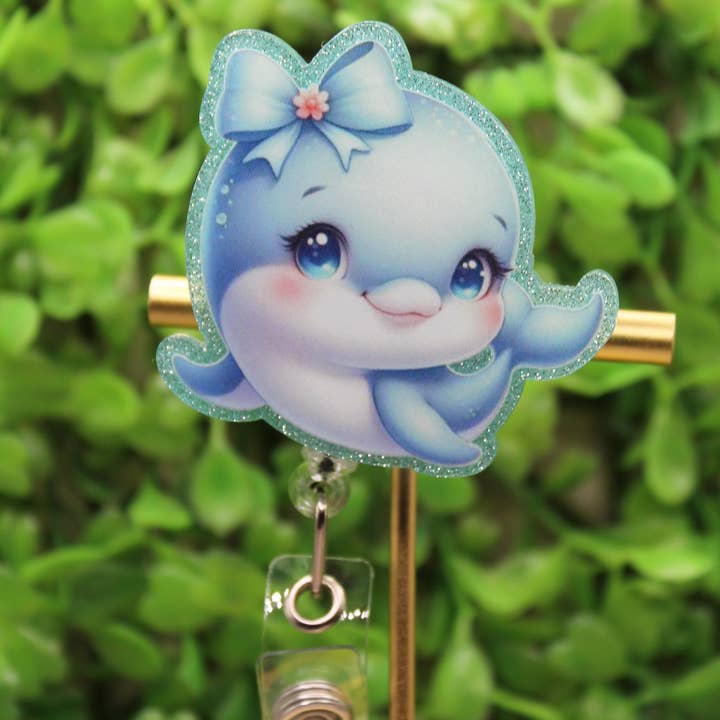 Cute Dolphin Badge/ID Holder Reel for wholesale by Hylidae Boutique