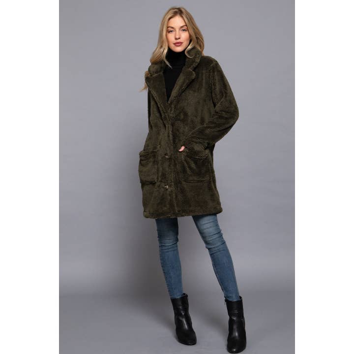 Apolline - Wholesale Coat - Women's - NOTCHED COLLAR PATCH POCKET SHERPA COAT9
