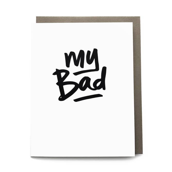 My Bad Single Card for wholesale by OrangeBeautiful