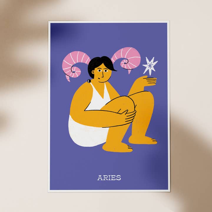 Aries Zodiac Sign - Wall art illustration print for wholesale by Matilde Horta