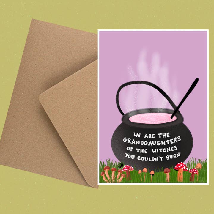 Kai Kathleen – Cartão de saudação diária por atacado – Witches A6 Cartão Eco Reciclado com Envelope