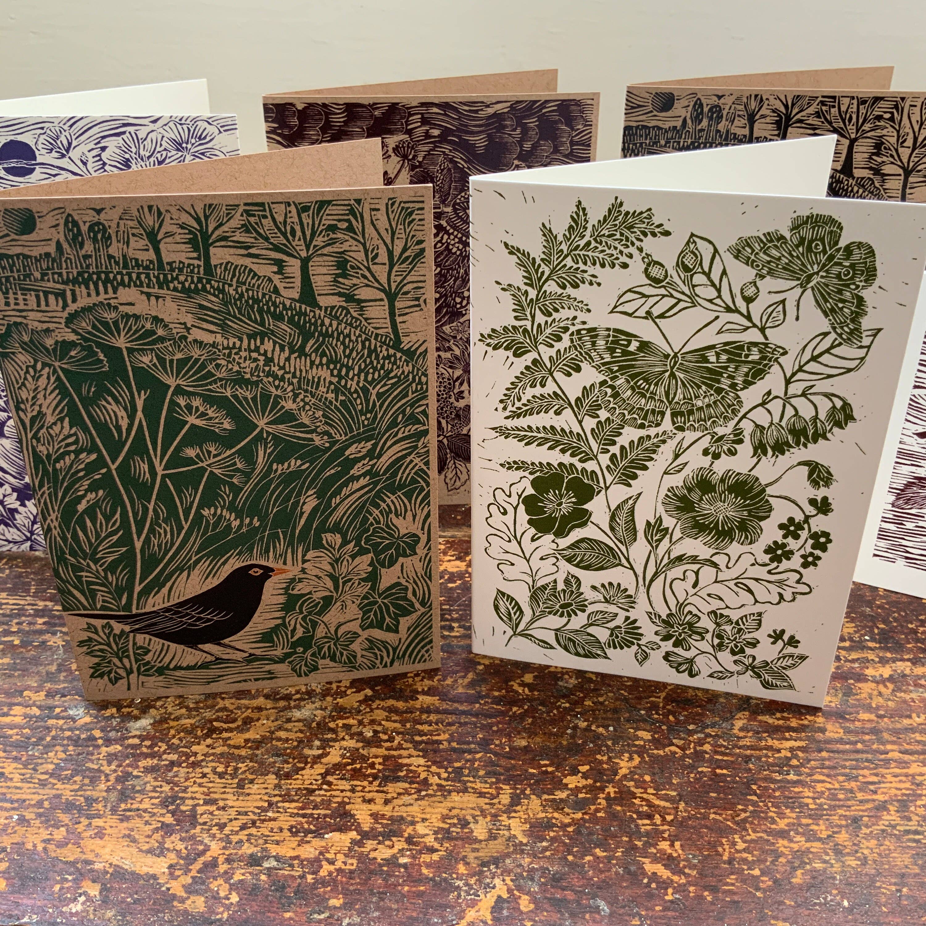 Vivienne Keable - Wholesale Birthday Card - Linocut Print - Blackbird - Greeting Card - Birthday Card - Nature Card - Hand Printed - Digital Print - Art Card6