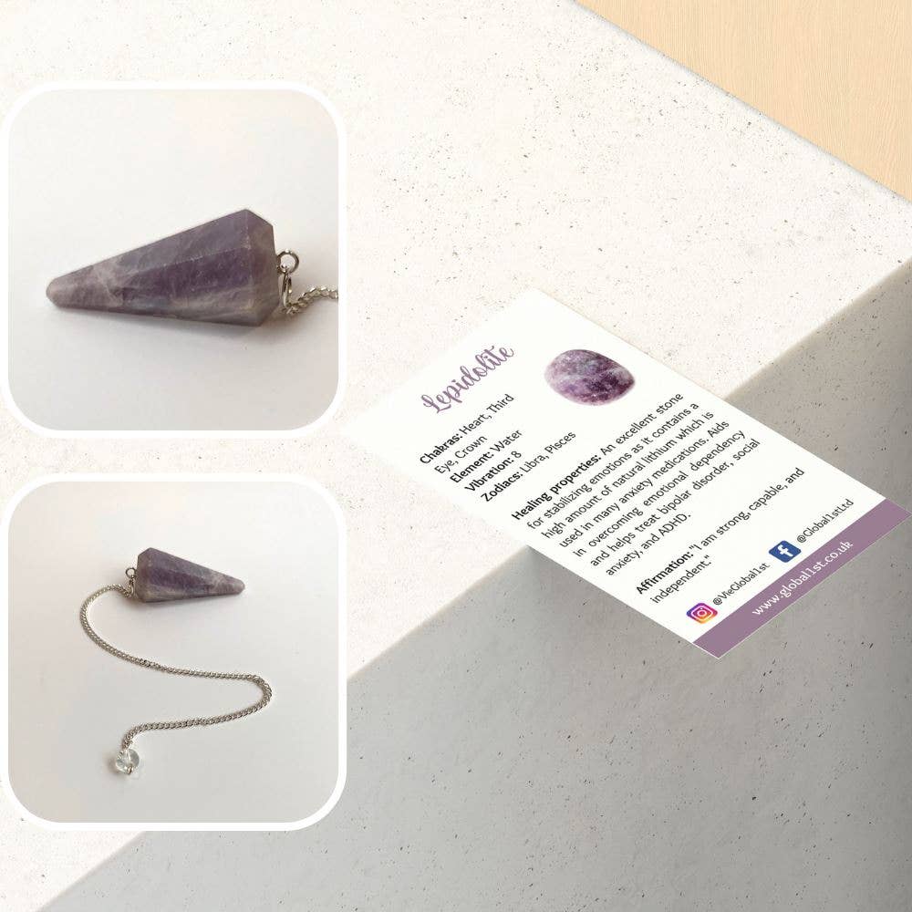 VIE – Engroshandel Meditationsudstyr – Pendul med kæde og 30 mm krystalsten70