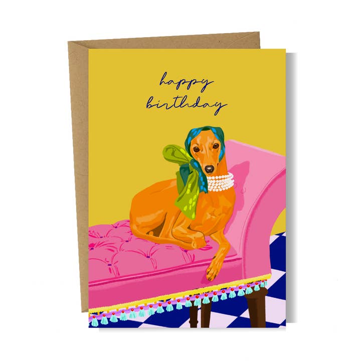 Verjaardagskaart - Windhond voor wholesale door Emily Palmer Illustration