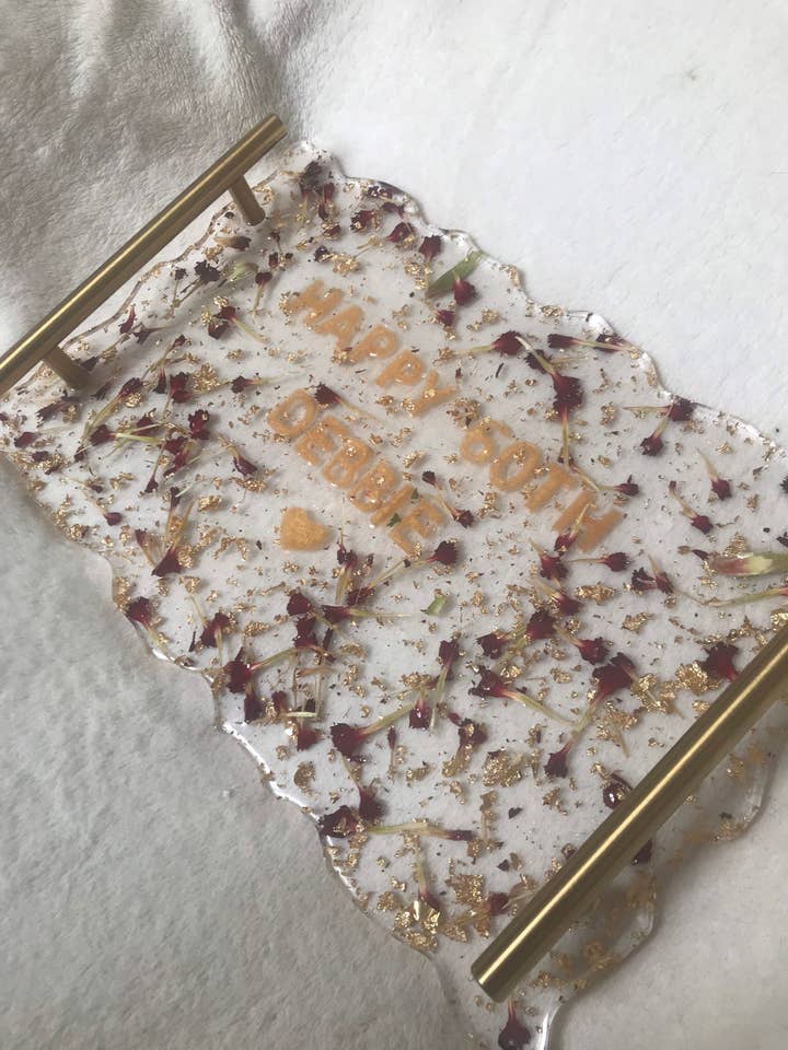 Bandeja de servir de resina artesanal, presentes de natal por atacado de Little Shroom Crafts