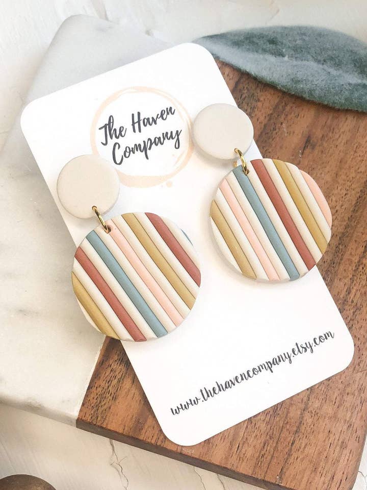 Kie | Flerfarvet | Ler øreringe for engroshandel hos The Haven Company