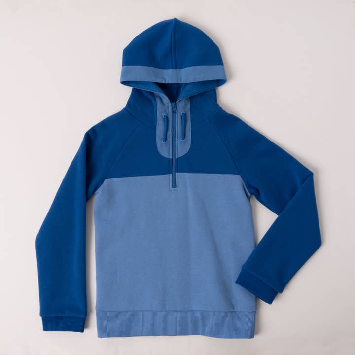 Sudadera con capucha y media cremallera a bloques de color para venta al por mayor de Kidpik