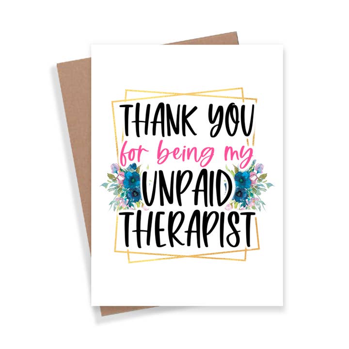 Unpaid Therapist Card for wholesale by Expression Design Co