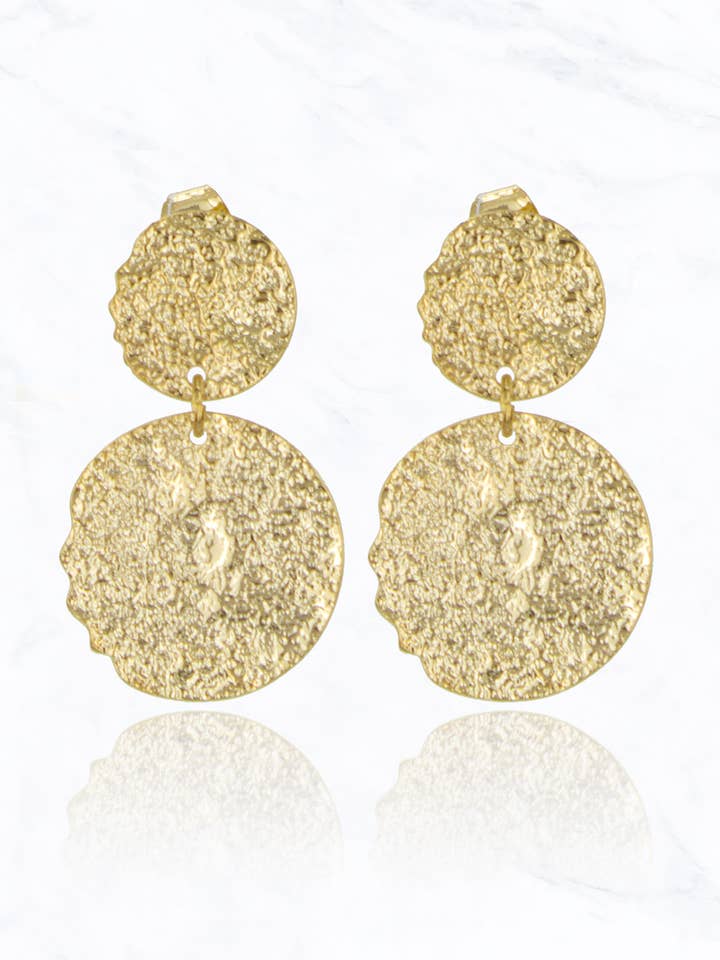 Shiny thin plate earrings for wholesale by Suzie Q USA