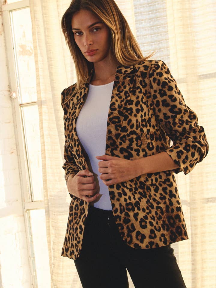 Blazer met luipaardprint voor wholesale door Oddi