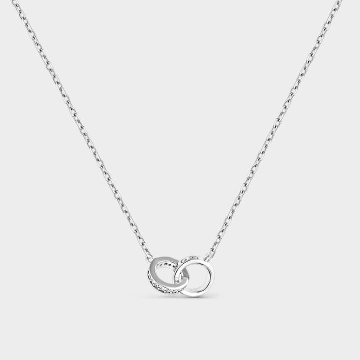 Itemporality - Wholesale Pendant/Charm Necklace - Silver necklace with interlocking rings