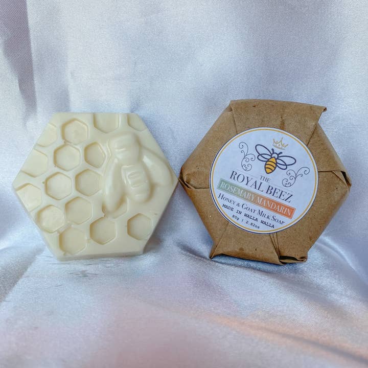 Sabonete de leite de cabra com mandarim e mel por atacado de The Royal Beez