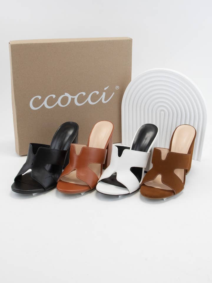 CCOCCI โ wholesale High heels โ Womenโs โ AVILA-79 H CUT OUT UPPER BLOCK HEEL HIGH HEELS