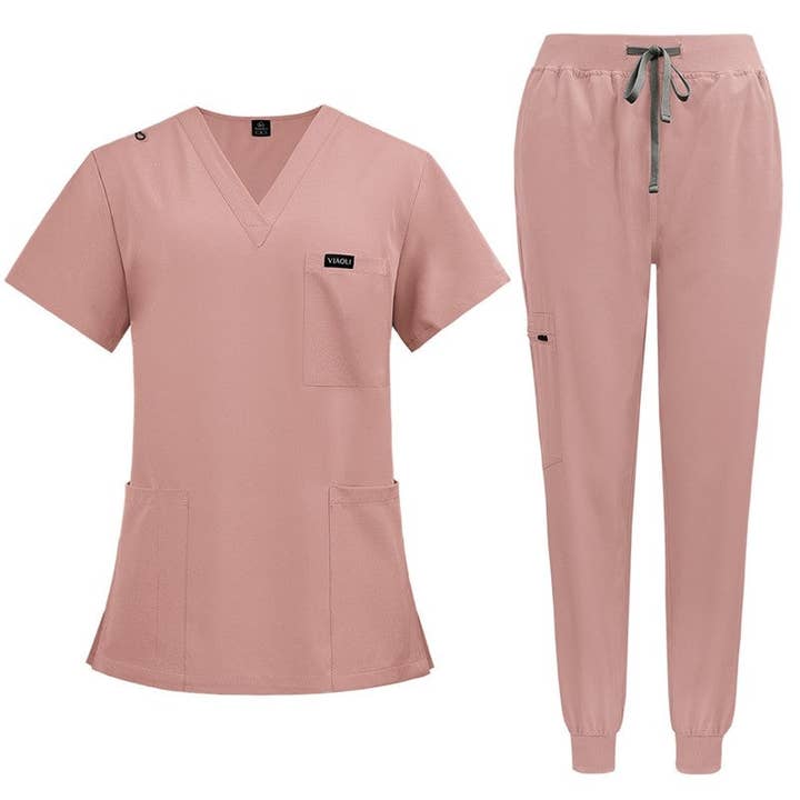 FurDecoration - Wholesale Healthcare Uniform - Women's - Short Sleeve Straight Leg Scrub Suit5