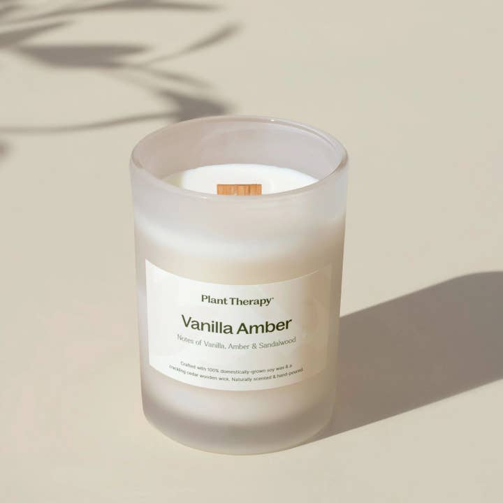 Plant Therapy - Wholesale Jar/Filled Candle - Vanilla Amber Naturally Scented Candle 8 oz