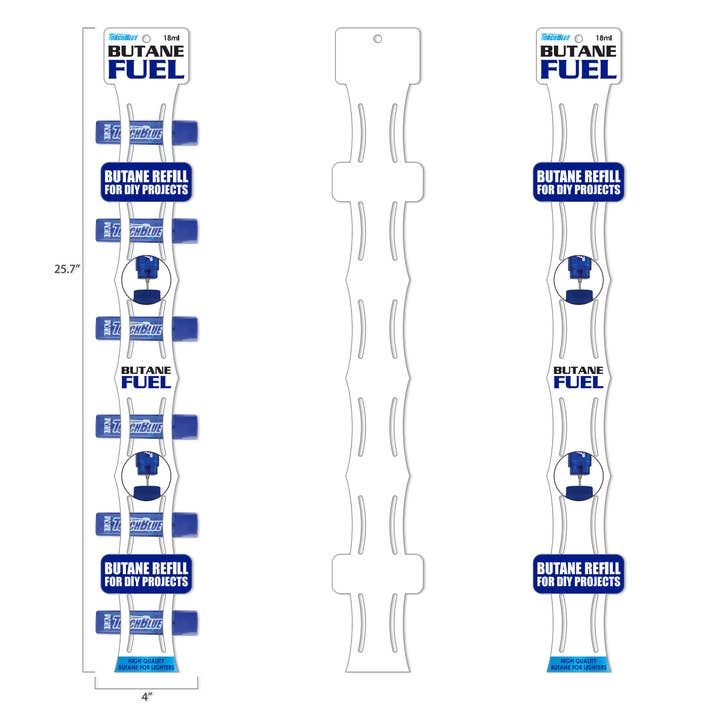 Torch Blue – wholesale Lighter – Torch Blue Butane Lighter Refill 18ML with Merch Strip- 6/Pk1