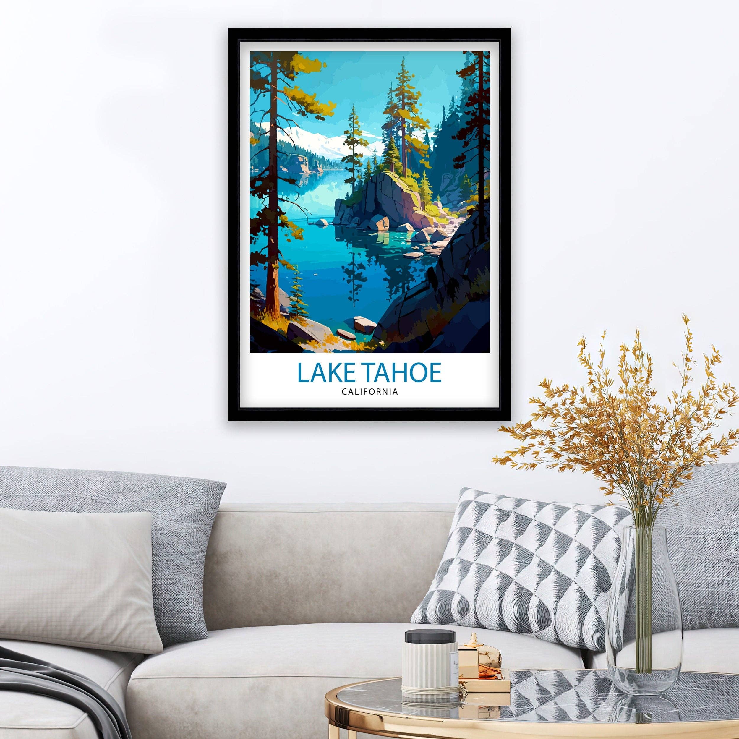 InkNPrintz – wholesale Art print – Lake Tahoe California Travel Poster Lake Tahoe5