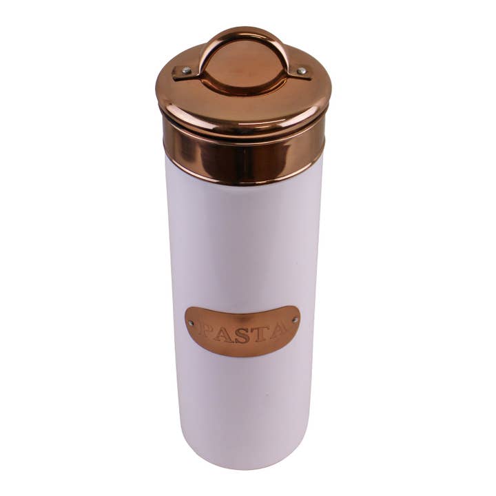 Pasta Tin, Copper & White Metal Design for wholesale on Faire