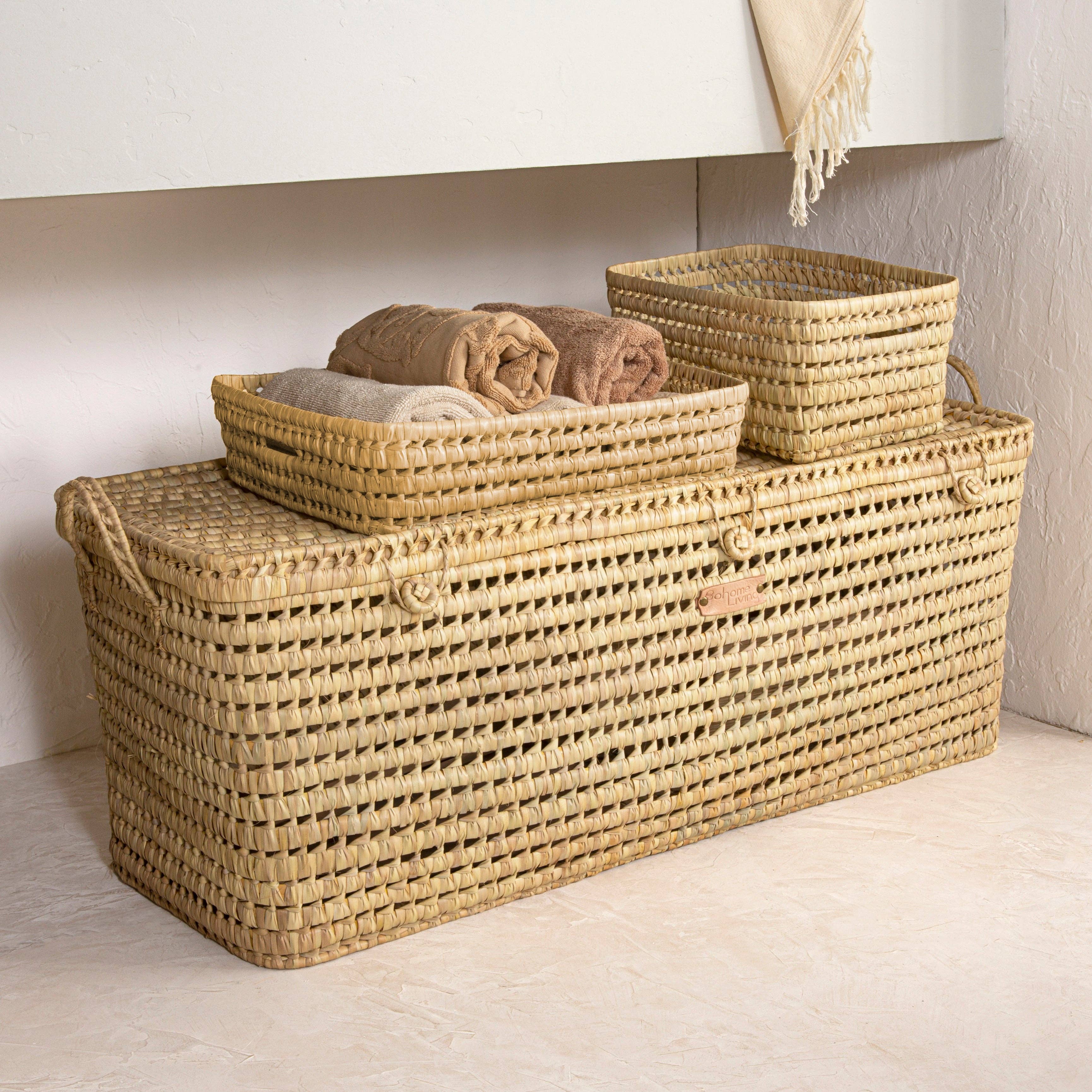 Bohome Living - Wholesale Basket - Palm leaf storage chest 100cm1