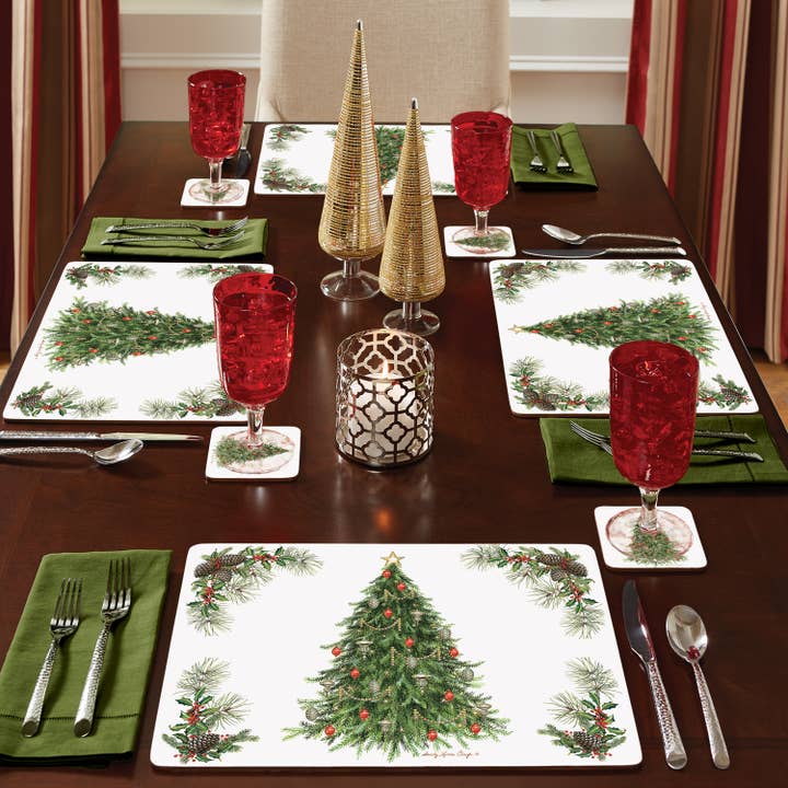 CounterArt/Highland Home/Thirstystone/CoasterStone - Wholesale Placemat - Cala Home "O' Christmas Tree" Decorative Hardboard Placemat