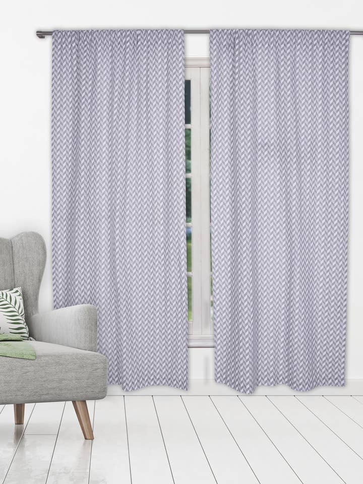 Chevron Stripe Pole Top raamgordijnen voor thuis voor wholesale door Duck River