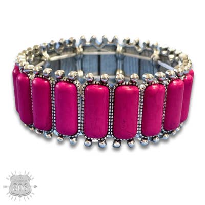 Western rectangle stone bracelet for wholesale by Pink Panache Brands