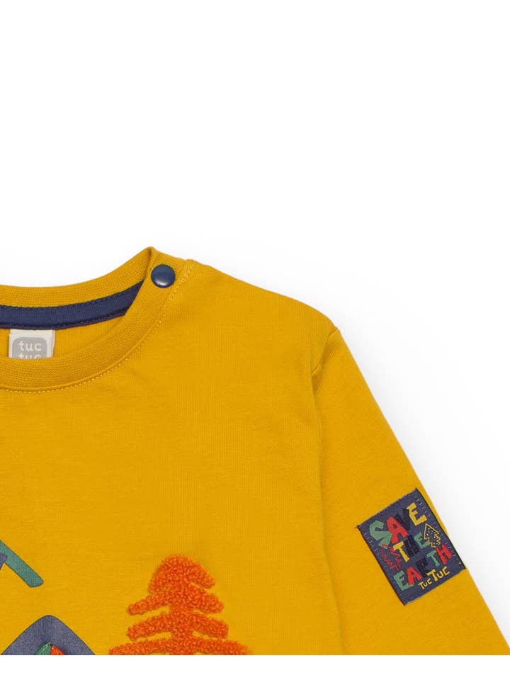 tuc tuc - Wholesale T-Shirt - Kids - Boy's t-shirt in mustard with a tent design2