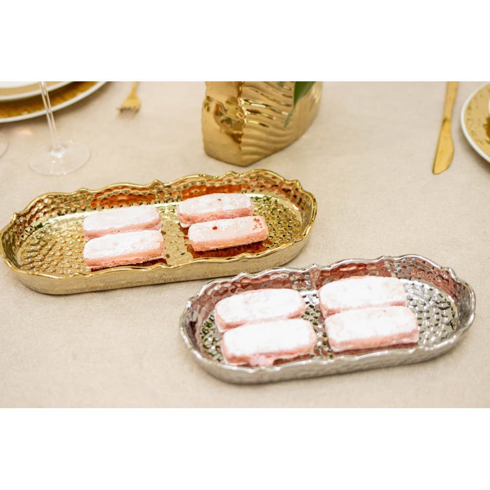 AULICA - Wholesale Decorative Plate/Dish/Bowl - Rectangular golden dish 30x13x3.5cm1