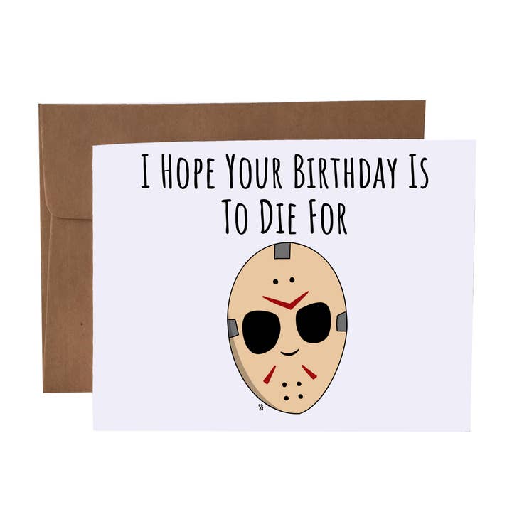 Espero que o teu aniversário seja morrer | Jason Cartão de Saudação por atacado de SKP ink