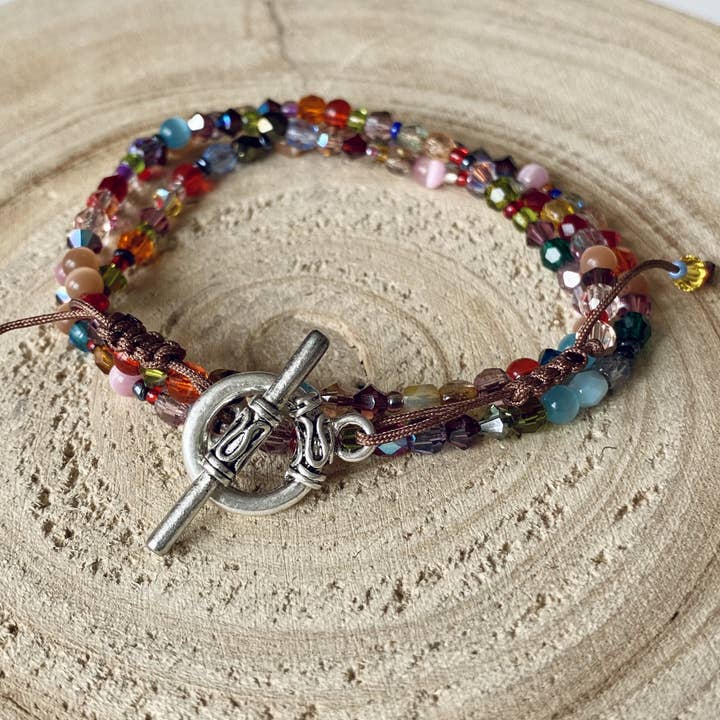 Dreifacharmband braun mehrfarbig Knebelverschluss für den Großhandel von Atypiquement