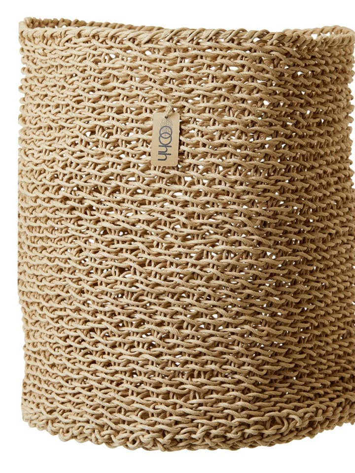 Panier géant en papier tissé, naturel pour la vente par Lübech Living