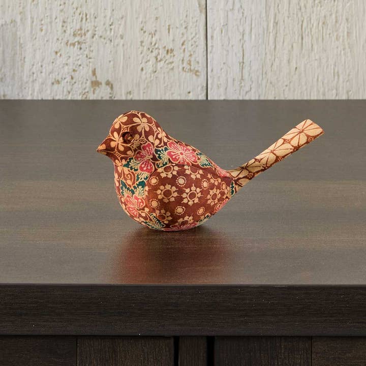 SERRV International - Wholesale Decorative Tabletop Object - Batik Blossoms Bird1