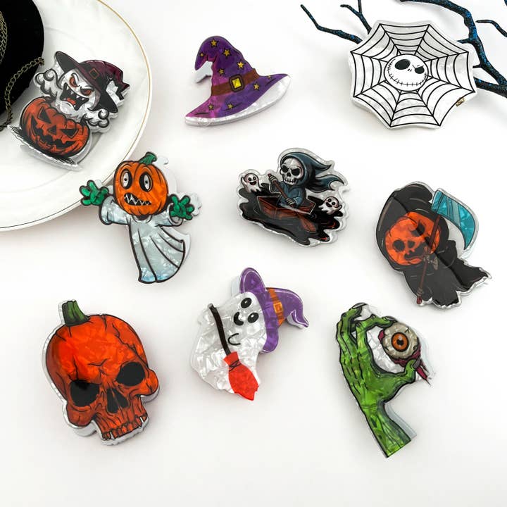 Halloween spøgelsesfest kreativt trykt hårklo for engroshandel hos mildstyles