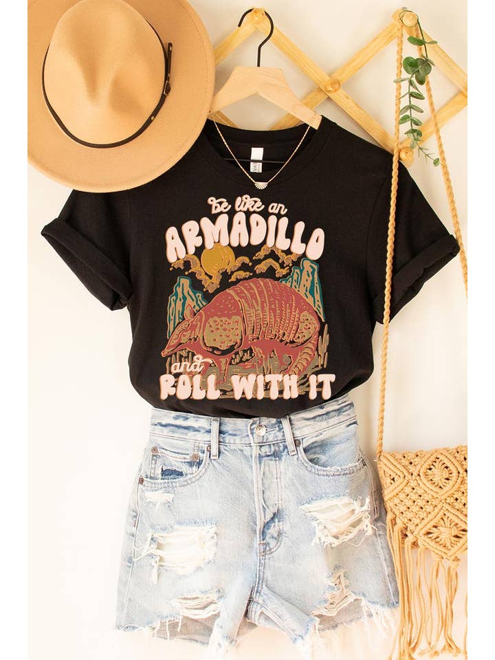COLORBEAR - Wholesale T-Shirt (Graphic) - Women's - BE LIKE AN ARMADILLO AND ROLL WITH IT Graphic Tee3