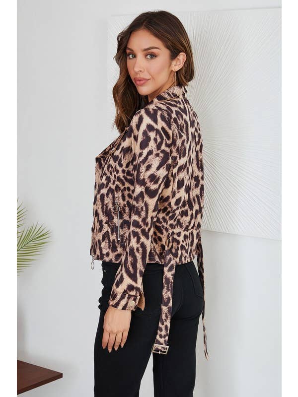 LEOPARD PRINT MOTO JACKET WITH RING ZIPPER (92011-LEOPARD) for wholesale on Faire