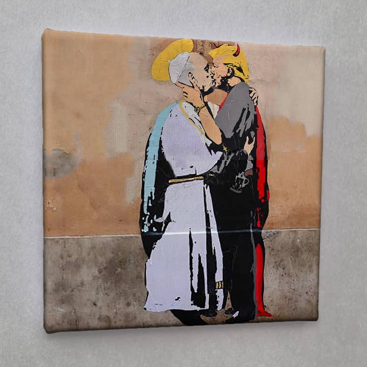 Eicie - Wholesale Art Print - #01436 Trump Pope Street Art Canvas Print0