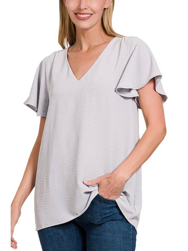 Vanilla Monkey – Engroshandel Bluse - Dame – Vævet boble luftstrøm flagrende ærme top