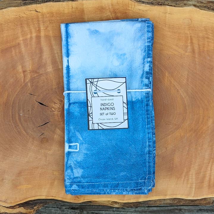 Clothes Pin Napkins - Indigo-Dyed Cotton Flour Sack Napkins, for wholesale by Multiform