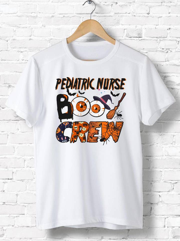 Pediatric Nurse Boo Crew Shirt, Halloween Nurse Shirt for wholesale by iBuyCanvas