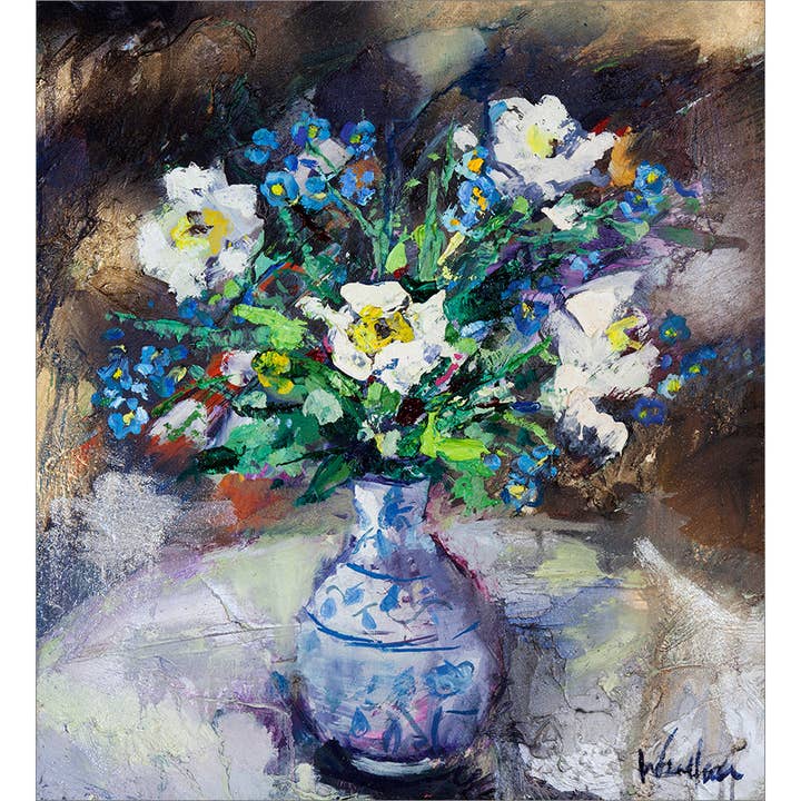 Anémones et Forget Me Nots - Impression giclée pour la vente par The Laura Wallace Collection
