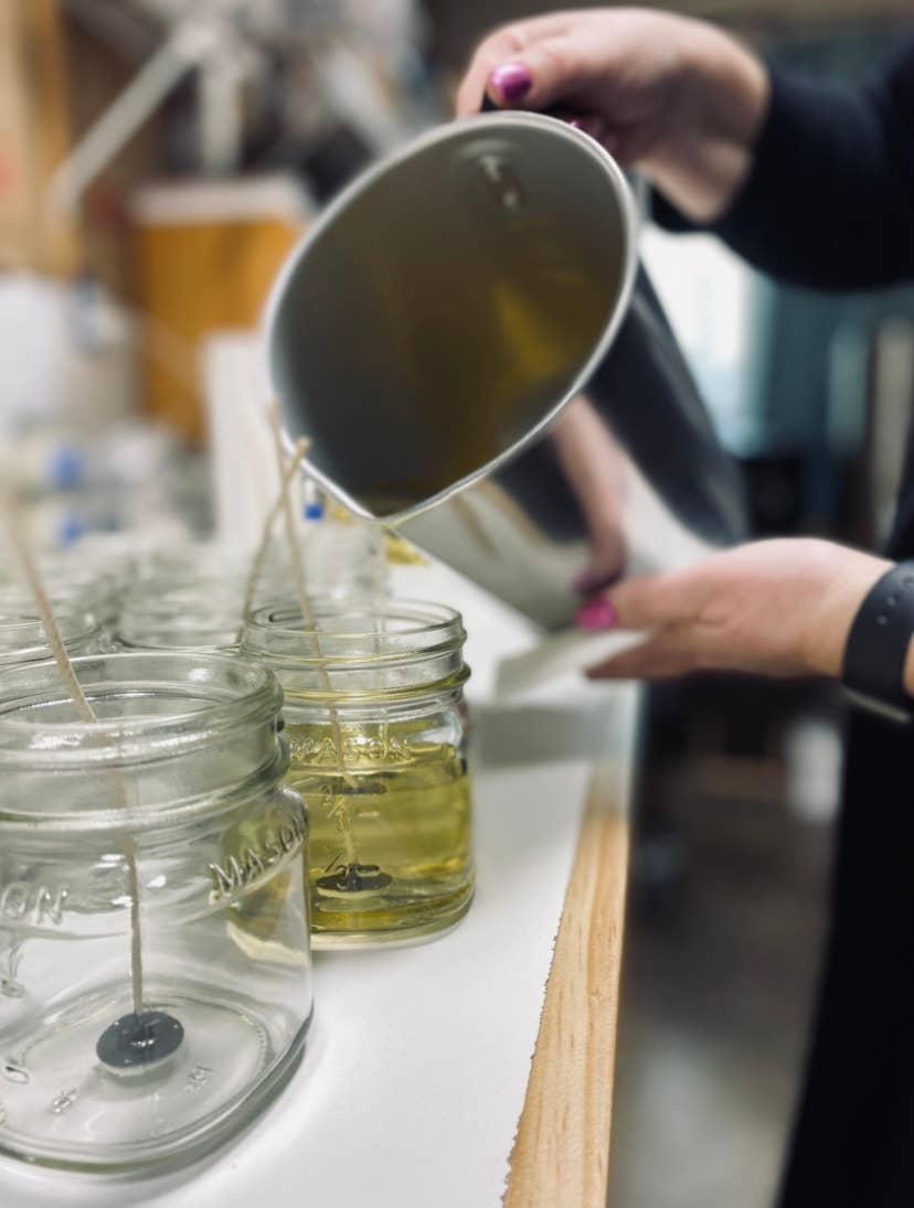 The Flaming Wick Candle Co. - Wholesale Jar/Filled Candle - Lavender + Lemon soy candle glass mason jar with pewter lid3