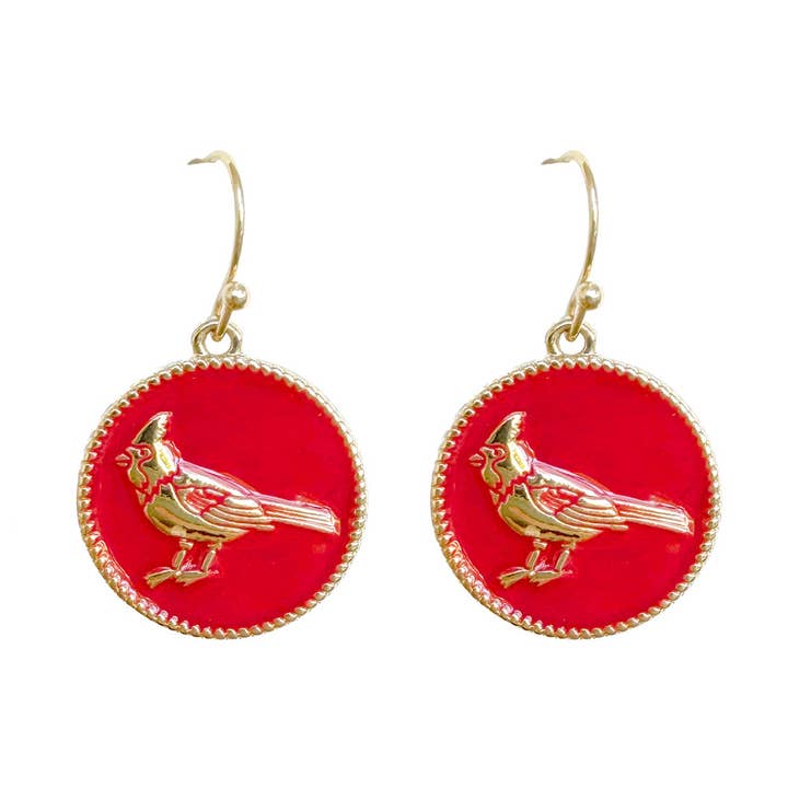 Red Cardinal Earrings for wholesale by Viv&Lou