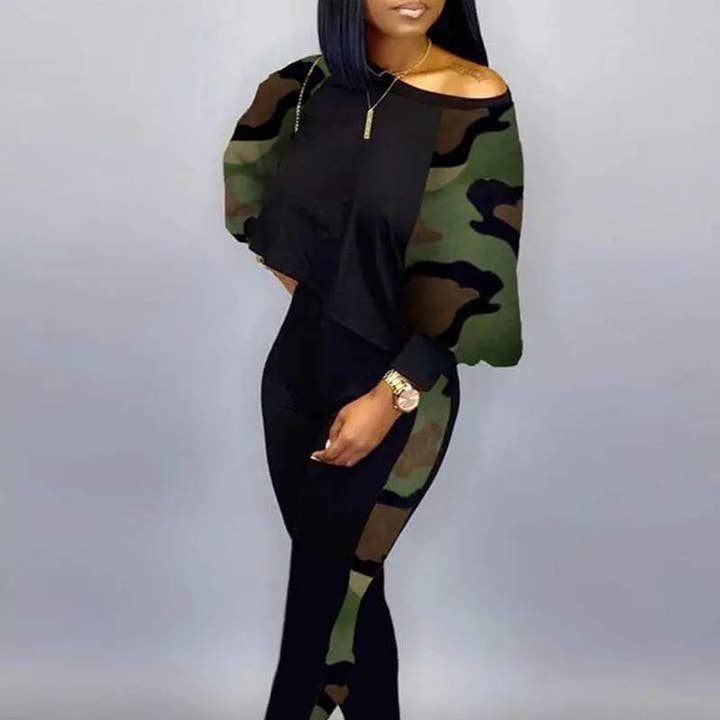 camouflage print long sleeve top pants set and other Purchase Wholesale loungewear list. Free Returns & Net 60 Terms on Faire trending on Faire.