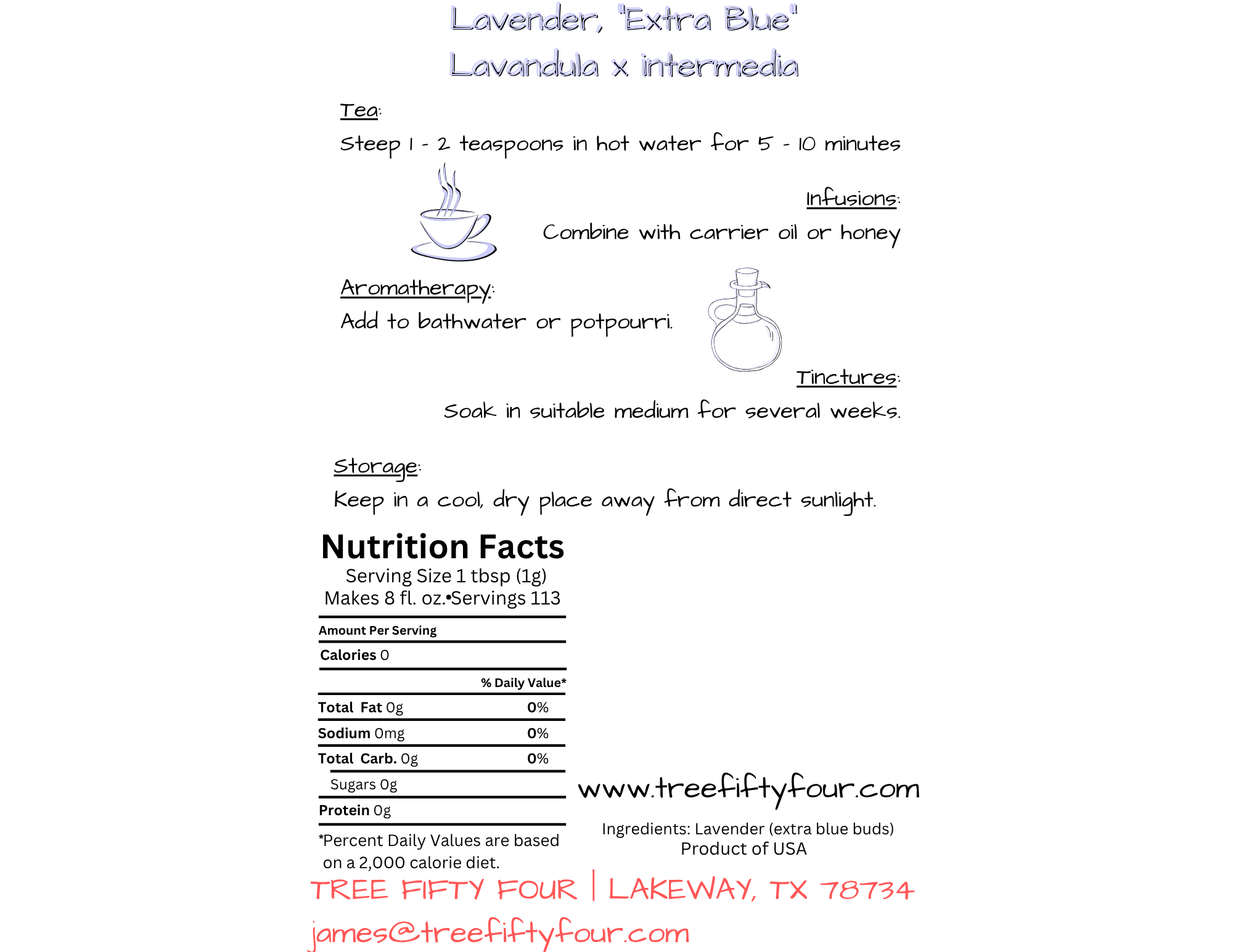 Tree Fifty Four – wholesale Herbs – Lavender, Extra Blue Buds | 2oz - 1 KG | Bulk Herbs3