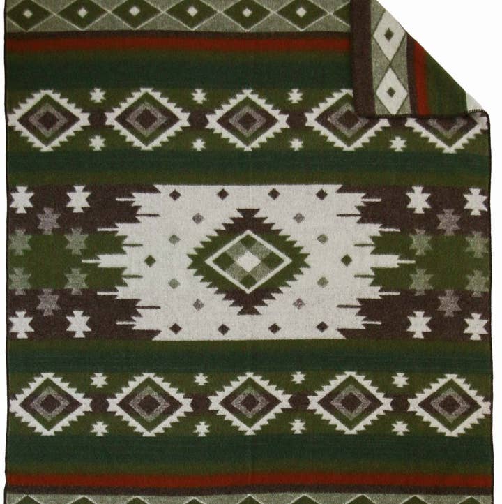 MoST - Wholesale Bedding Blanket - Wool bed blanket TRIBE - double - green0