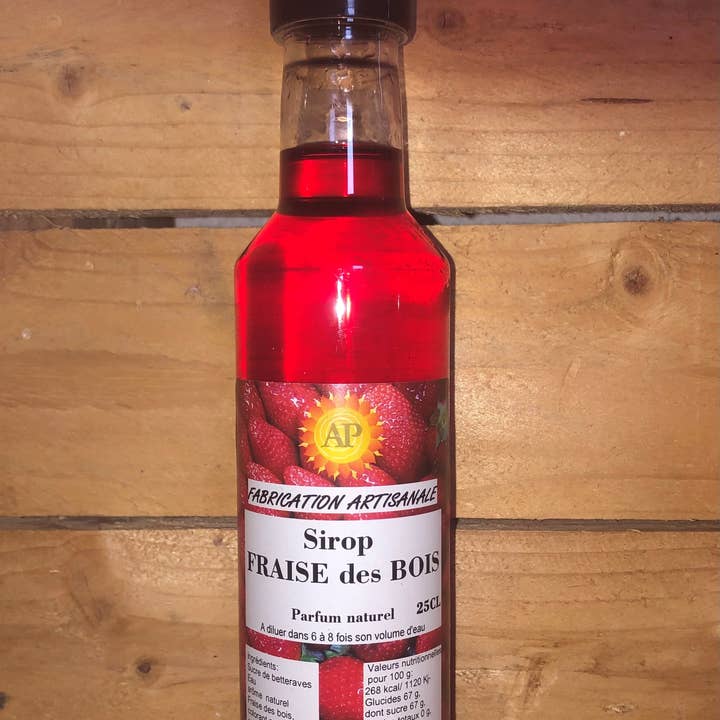 ACCENT DE PROVENCE - Wholesale Flavored Syrup - WILD STRAWBERRY SYRUP LIGHT UNBREAKABLE AND RECYCLED BOTTLE
